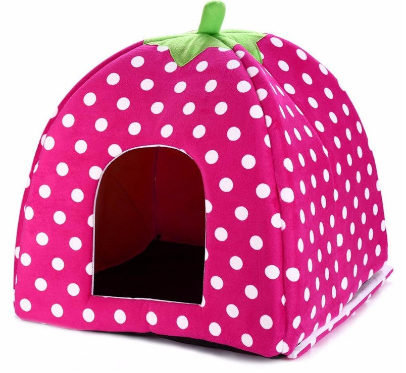 Soft Plush Sponge Strawberry Pet House
